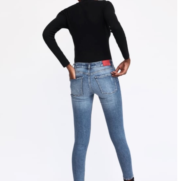 Zara Skinny Jeans Flowers Embroidered EUR 32 XS 0 - Picture 4 of 7